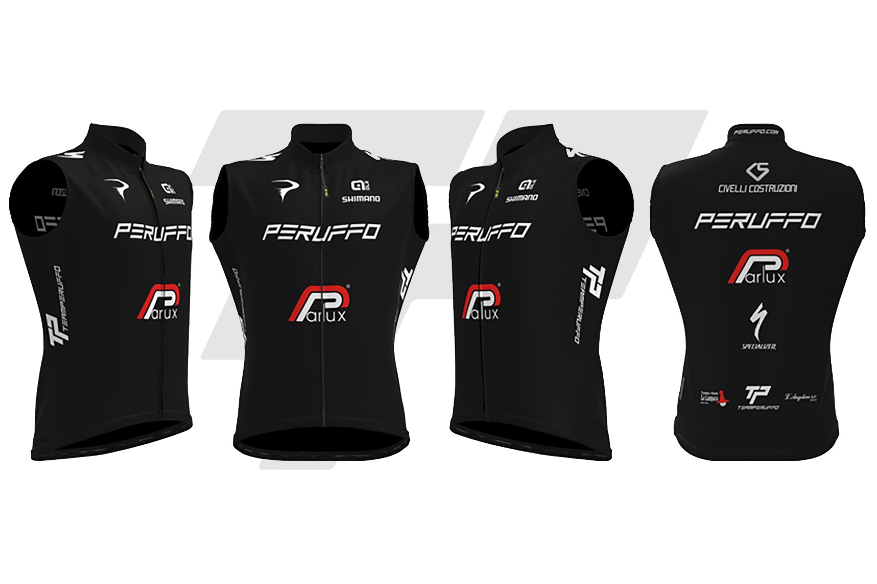 TeamPeruffo Gilet Antivento Smanicato 2023 Nero