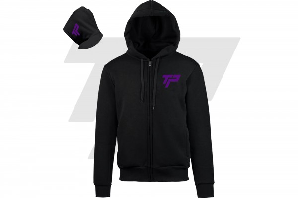  Felpa Cerniera Soft TP - Nero - Viola Fluo
