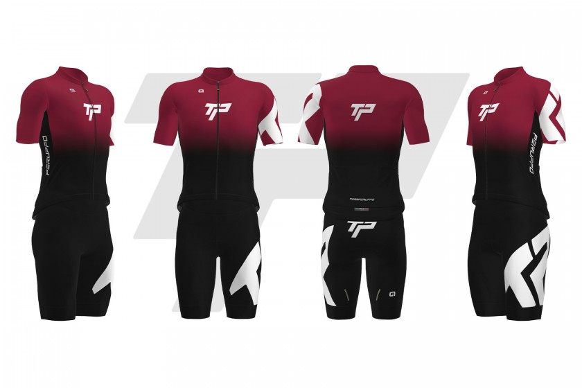 TeamPeruffo Completo Estivo Sfida V3 Rosso Masai / Nero