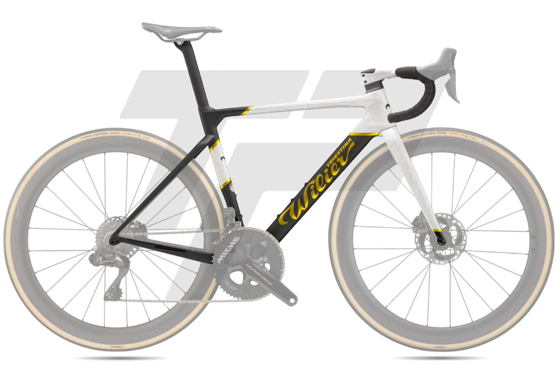 Wilier Triestina Filante SLR Telaio F13 Graphite White, Gold - Matt & Glossy