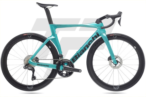 Bianchi Oltre Comp Shimano 105 R7170 Di2 12v Velomann Plutonium 50 DB ZP - Blu-Grigio/ Off-white – full matt