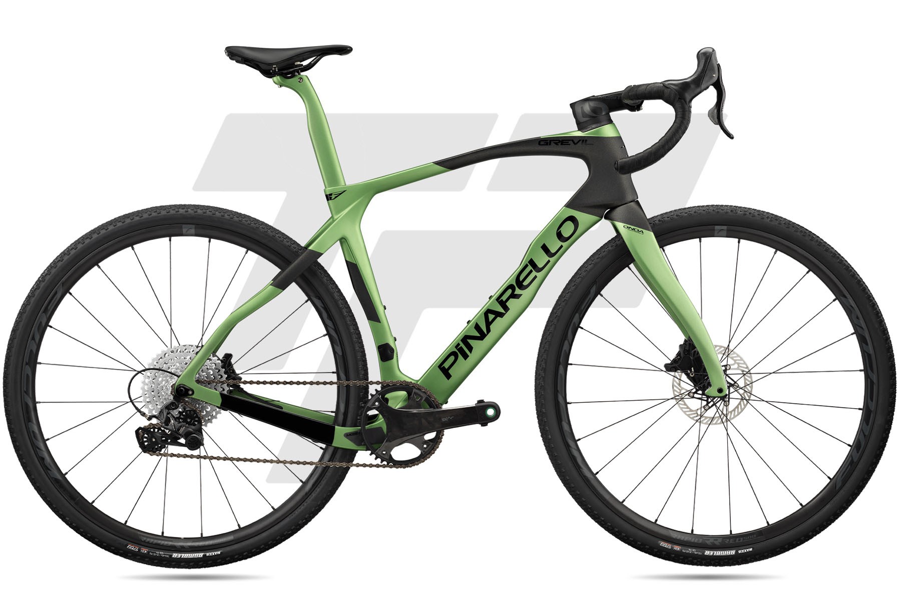 Pinarello Grevil F7 Campagnolo Ekar 13v Fulcrum Rapid Red 500 Stone Green (E361)
