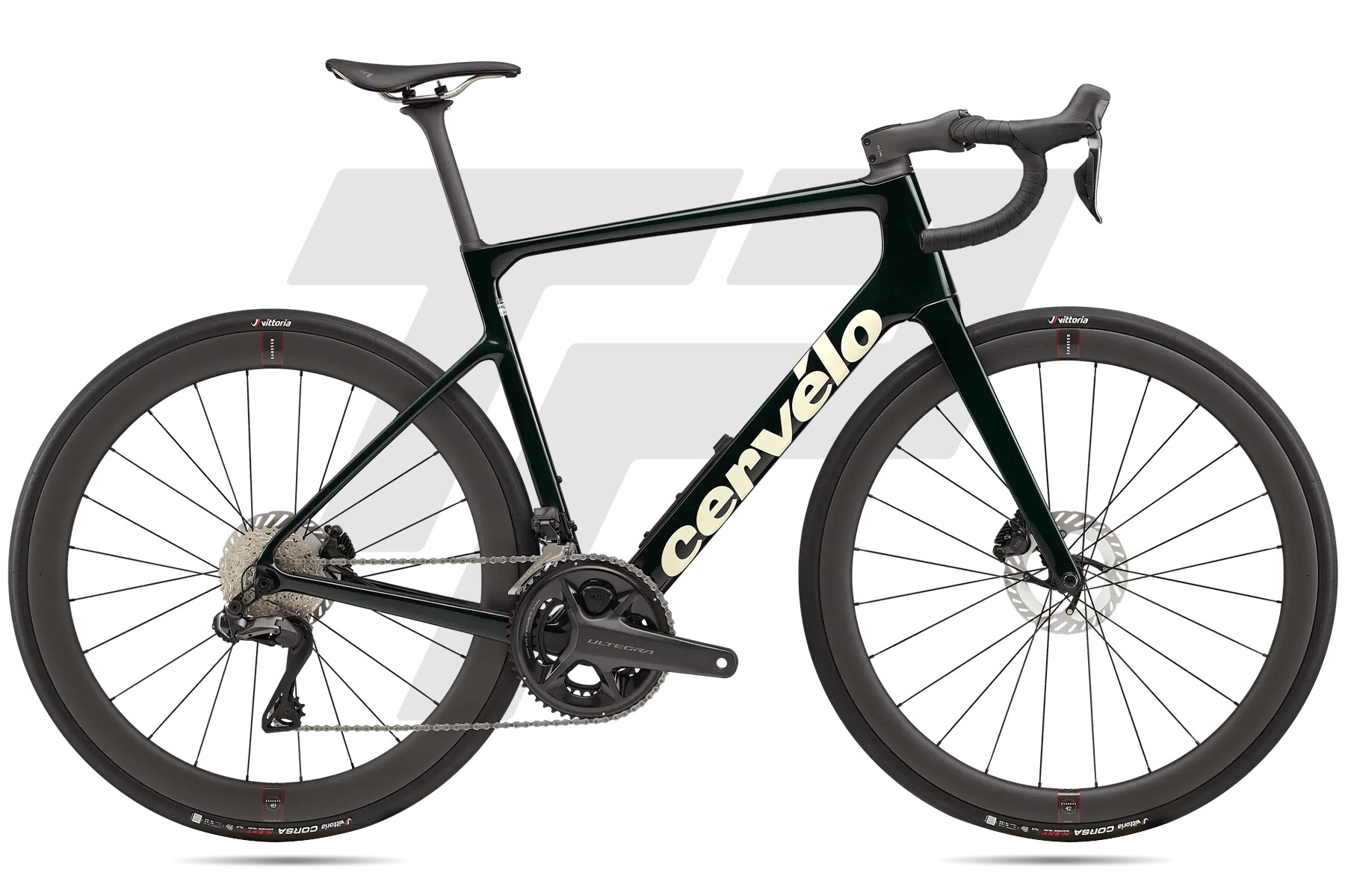 Cervélo Caledonia 5 Shimano Ultegra R8170 Di2 12v Power Meter 4iiii Reserve 42|49 DB Emerald/Cream