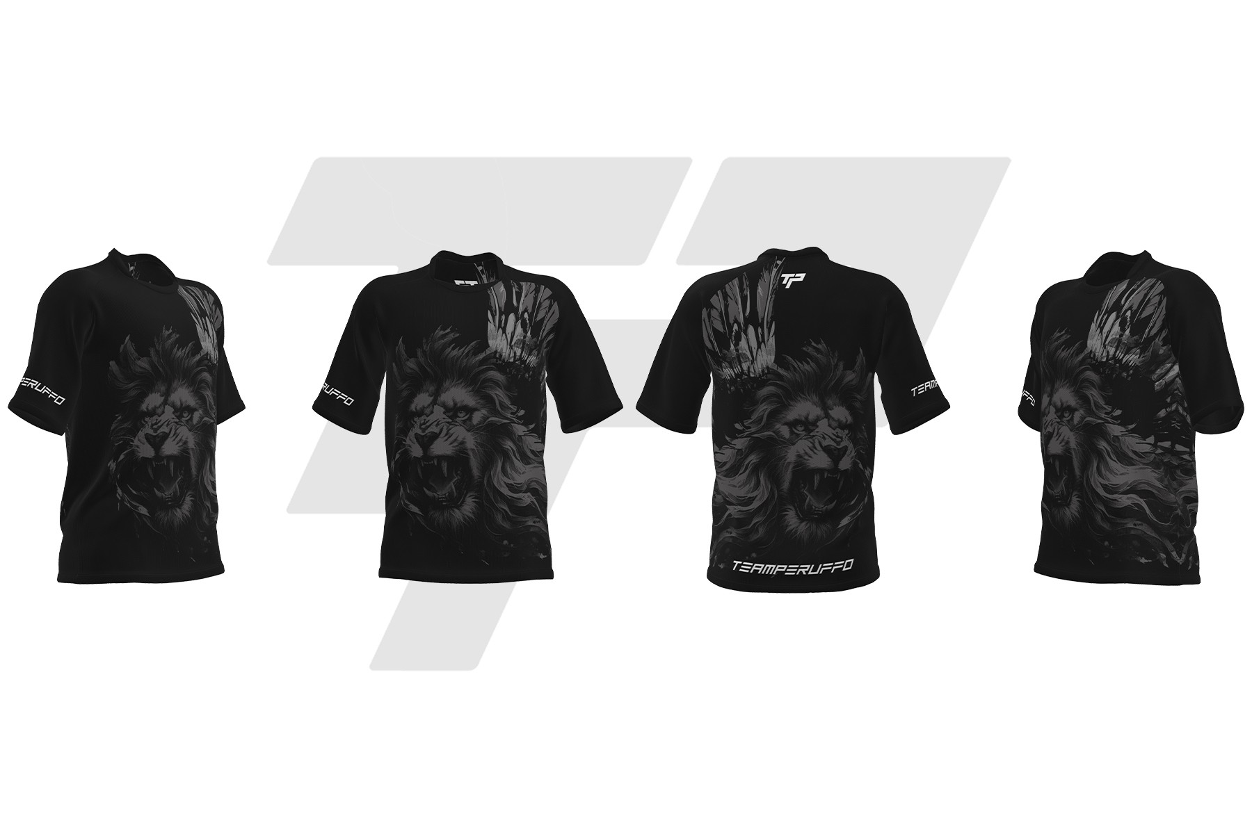 TeamPeruffo New Maglia Enduro Off Road Maniche Corte Leone Alato