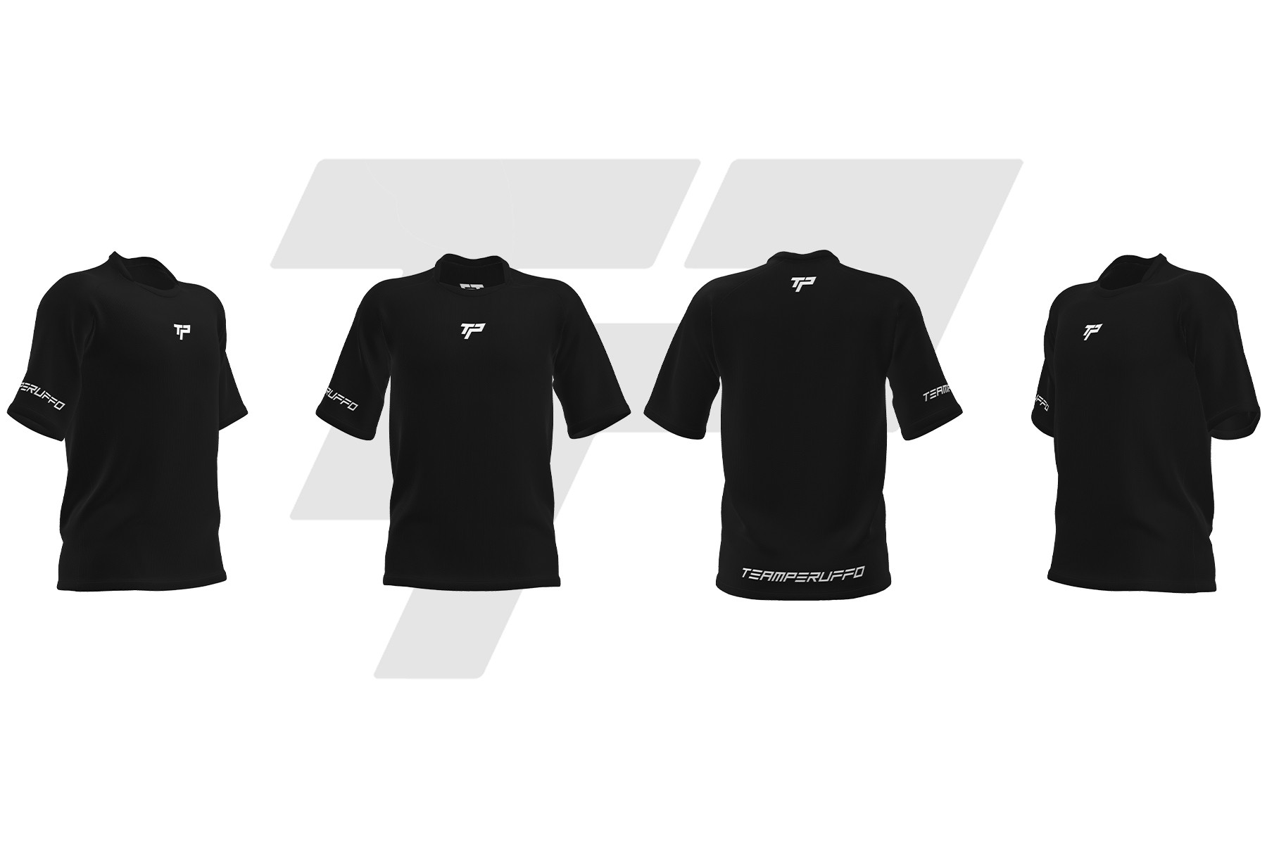 TeamPeruffo New Maglia Enduro Off Road Maniche Corte Nero - Bianco