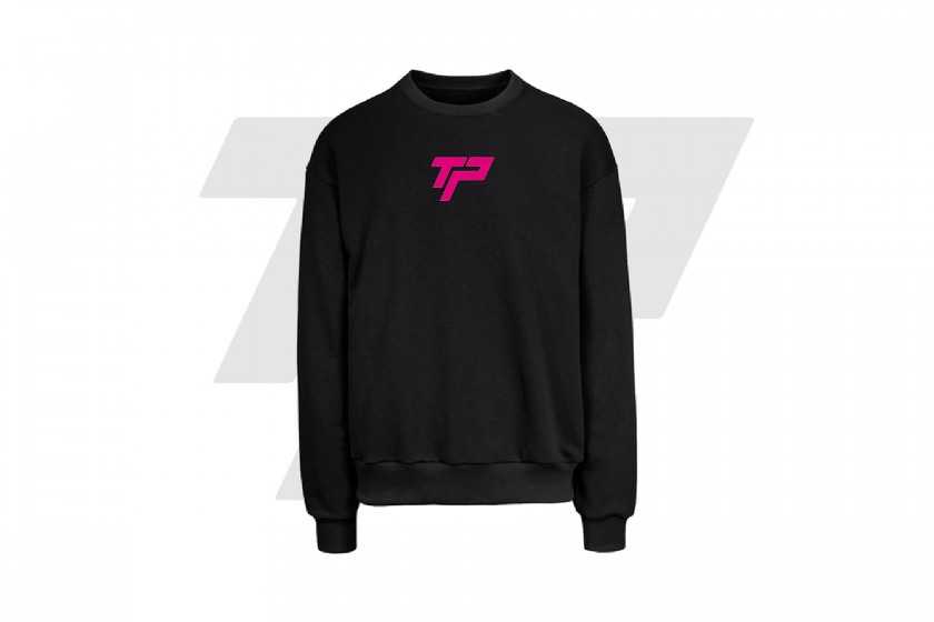 TeamPeruffo Felpa Girocollo Over TP Nero - Lampone Fluo