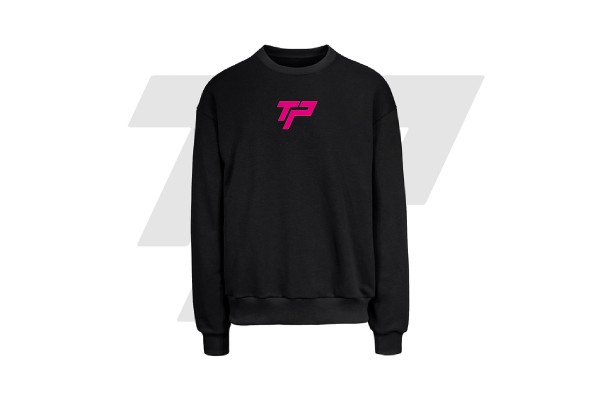  Felpa Girocollo Over TP - Nero - Lampone Fluo