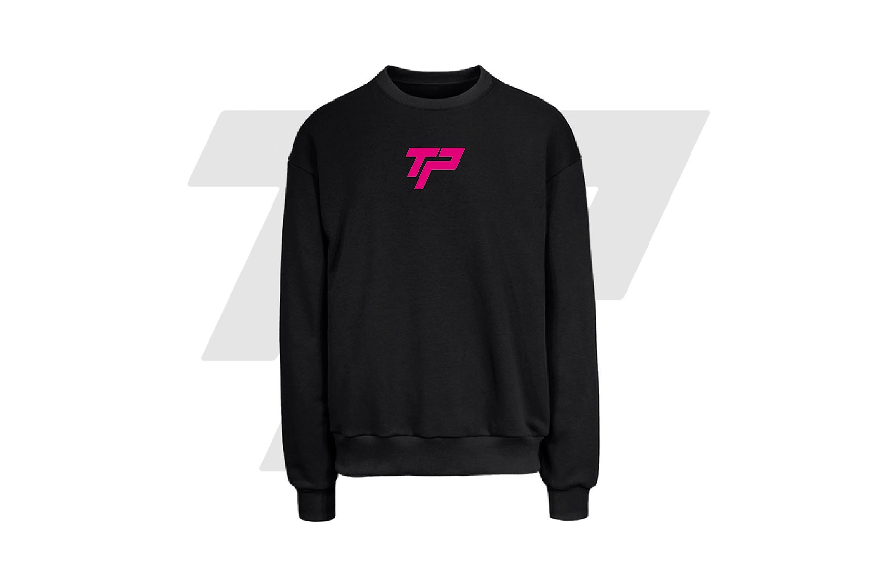 TeamPeruffo Felpa Girocollo Over TP Nero - Lampone Fluo