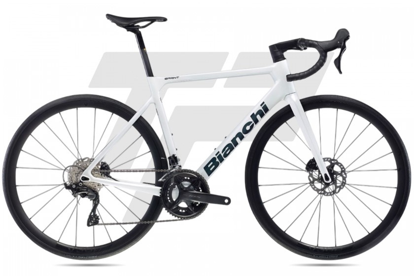 Bianchi Sprint Disc Shimano 105 R7120 12v Velomann DB SK - White - Blue Purple