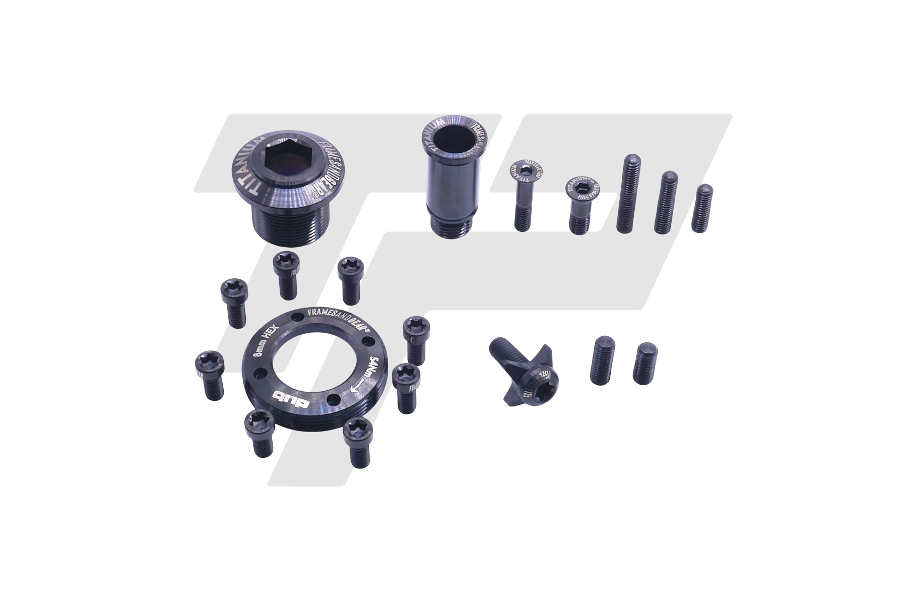 Framesandgear Kit bulloni in titanio per SRAM RED AXS F&G Black