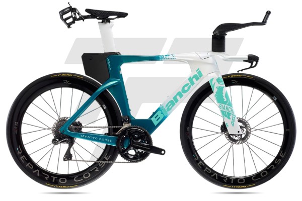  Aquila RC Sram Force eTap AXS E1 12s Velomann Plutonium 50 DB - AD - White Petrol Green - Mint...