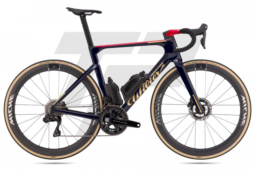 Wilier Triestina Filante SLR ID2 Shimano Dura-Ace R9270 Di2 12v Miche Kleos RD 50 Carbon Ceramicspeed Bearings F31 Aurora Blue - Glossy 