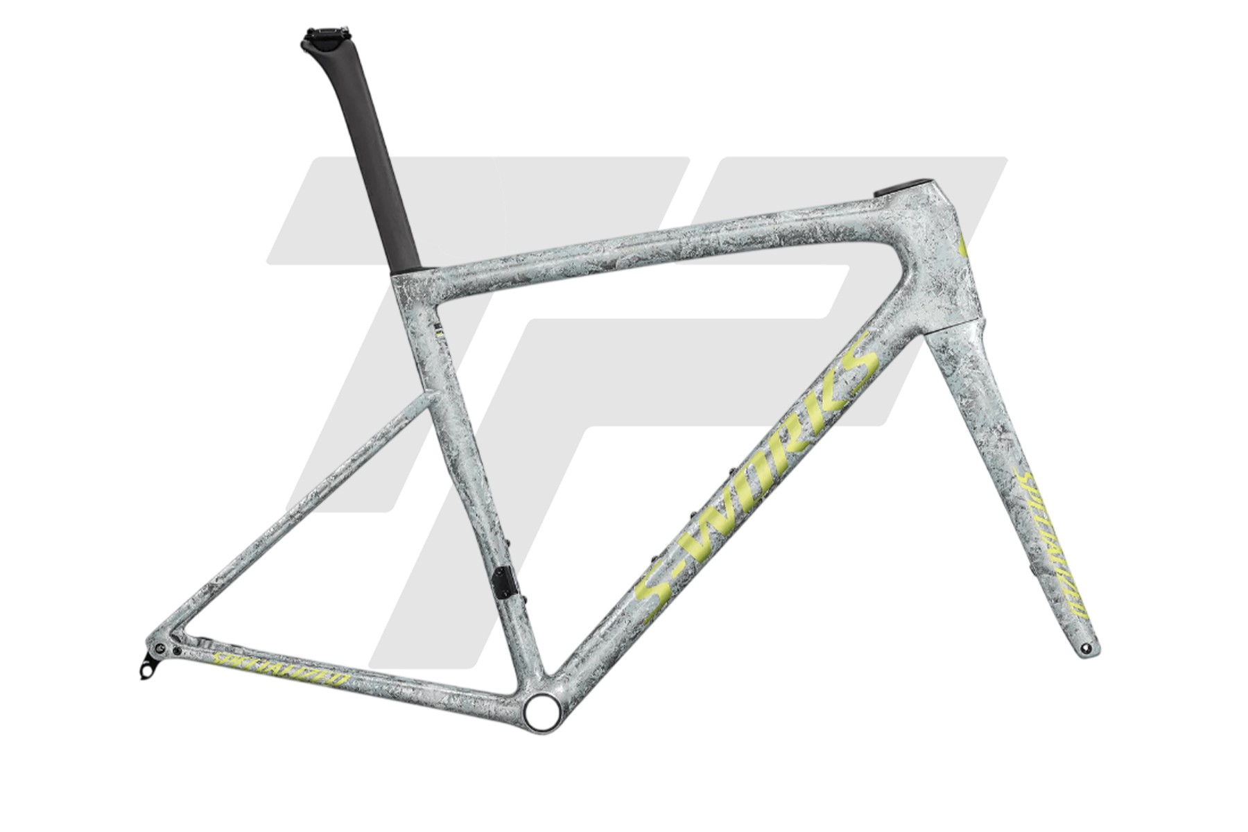 Specialized S-Works Tarmac SL8 MY25 Telaio Satin Liquid Silver / Multi-Color Dry Impasto / Gloss Team Yellow Tint