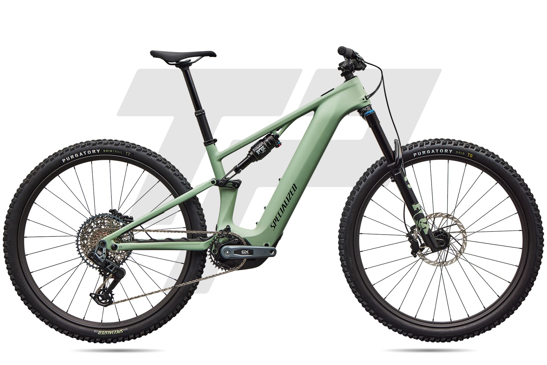 Specialized Turbo Levo R Expert Sram GX Eagle T-Type AXS 12v Roval Traverse SL2 SATIN PISTACHIO / DARK MOSS  GREEN