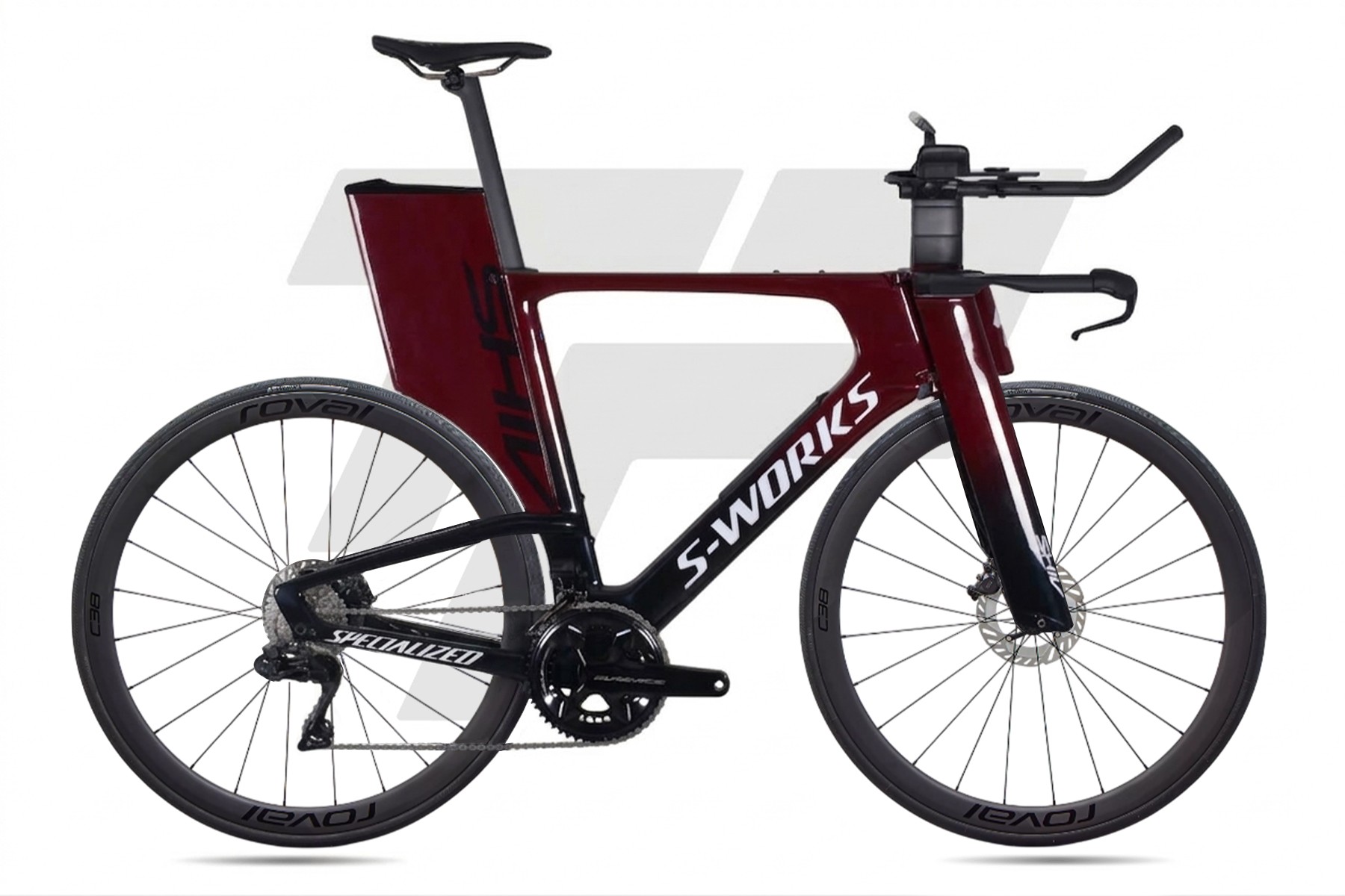 Specialized S-Works Shiv LTD Tg L Shimano Ultegra R8170 Di2 12v Roval C38 DB Expo Gloss Maroon Tarmac Black Metallic White Silver