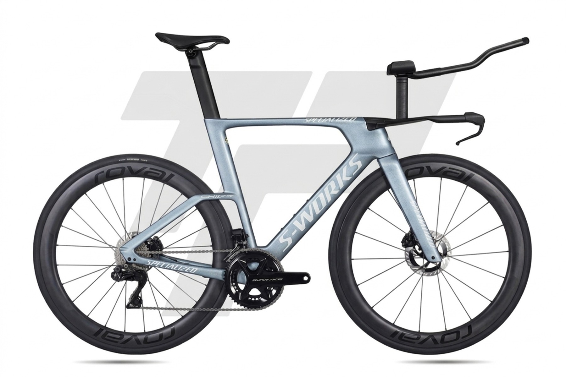 Specialized S-Works Shiv TT Shimano Ultegra R8170 Di2 12v Roval Rapide CL II DB Gloss Glacial Metallic / Red To Gold Pearl Edge Fade / Metallic White Silver