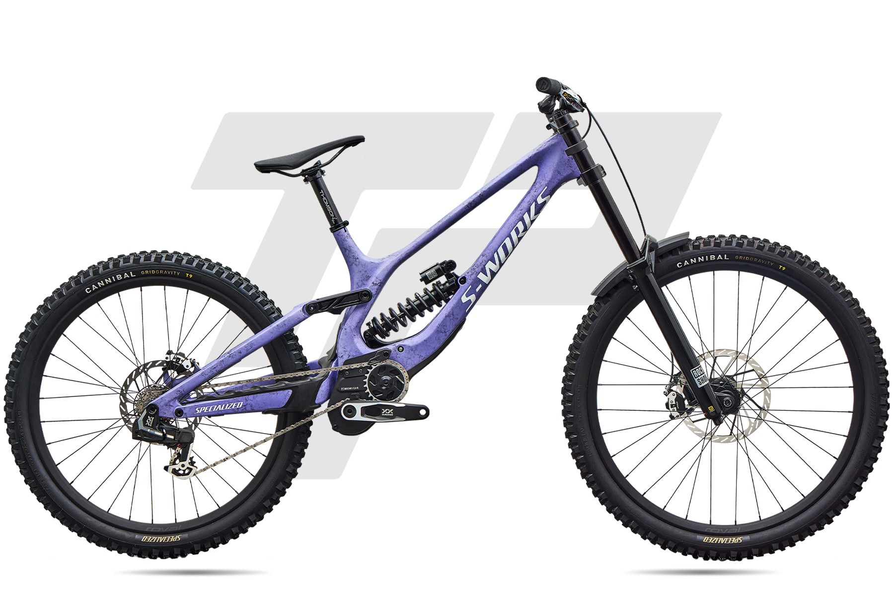 Specialized S-Works Demo 11 Sram XX SL DH AXS T-Type 12v Roval Traverse Gravity Alloy DB SATIN / POWDER INDIGO TINT / BLACK TINT CARBON / WHITE