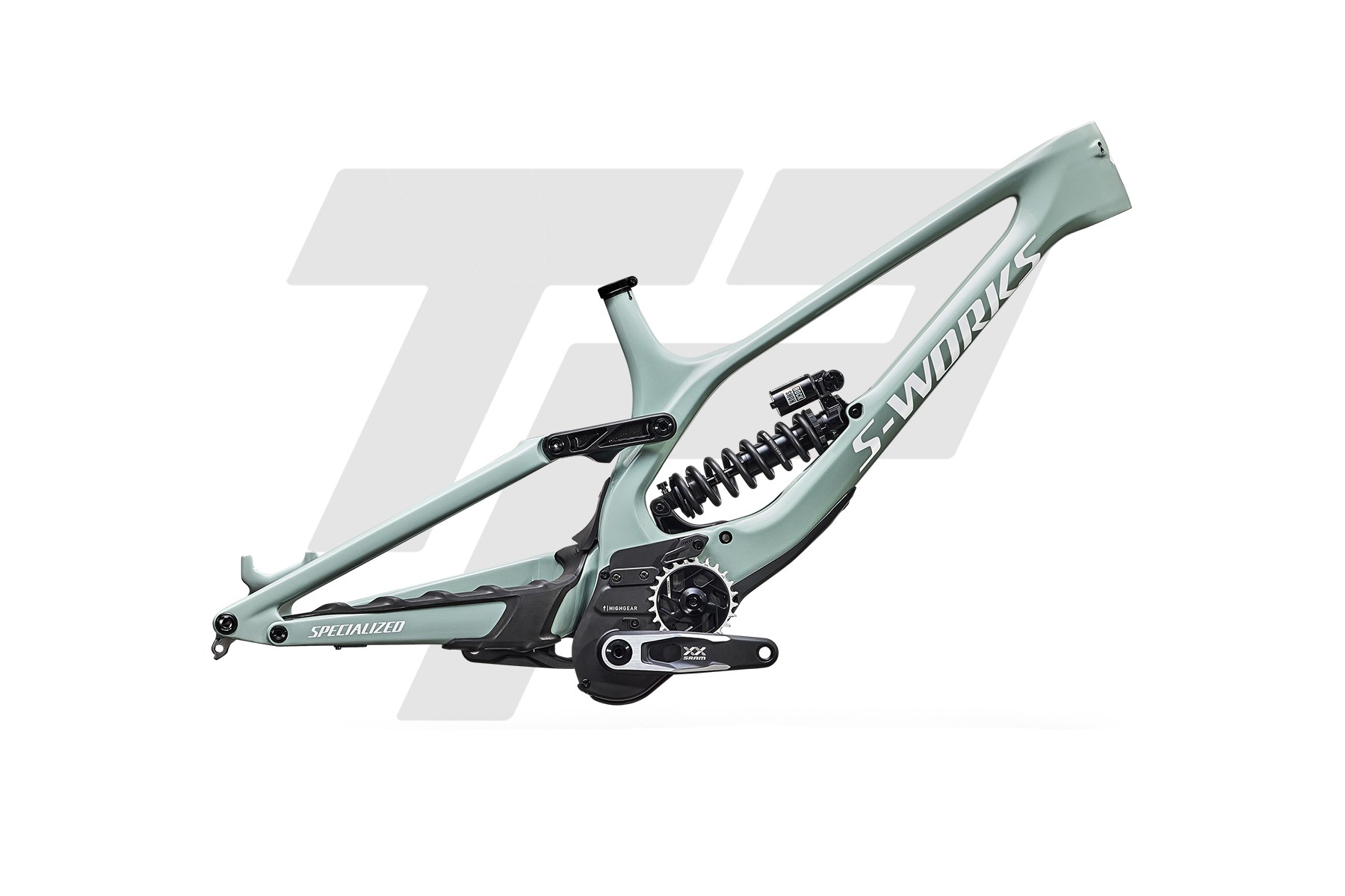 Specialized S-Works Demo 11 Telaio GLOSS AGAVE GREY / METALLIC WHITE SILVER