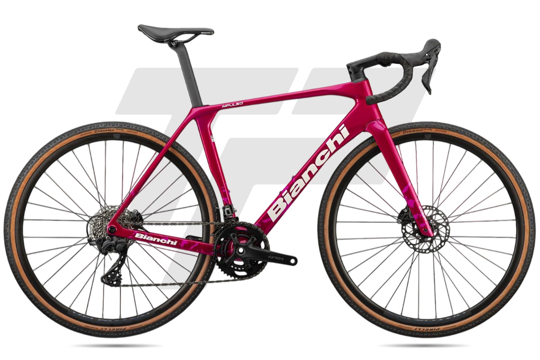 Bianchi Impulso Comp Shimano GRX RX610 2x12v Velomann V24G DB GJ - Ruby Camo Red / Off White