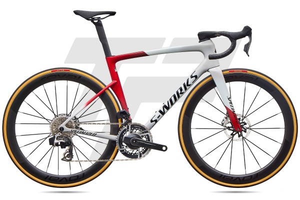  S-Works Tarmac SL9 Sram Red AXS 12s Power Meter Roval Rapide CLX III DB - Gloss White Silver...