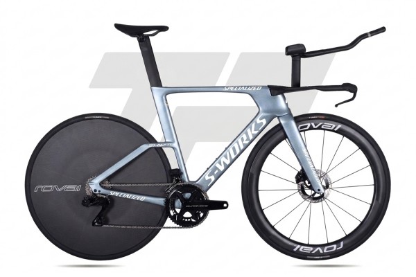  S-Works Shiv TT Dura-Ace R9270 Di2 12s Roval 321 / Rapide Sprint CLX DB - Gloss Glacial Metallic...