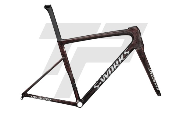  S-Works Tarmac SL8 Frame - Gloss Carbon / Red To Gold Blurred Speckle / Metallic White Silver