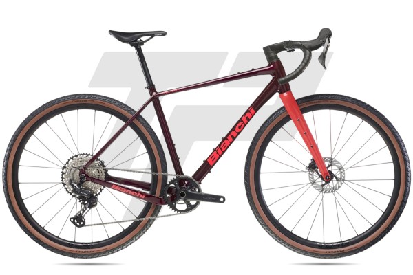 Bianchi Arcadex ALU Shimano Cues U6000 11v Velomann DB - UP – Burgundy / Coral Red