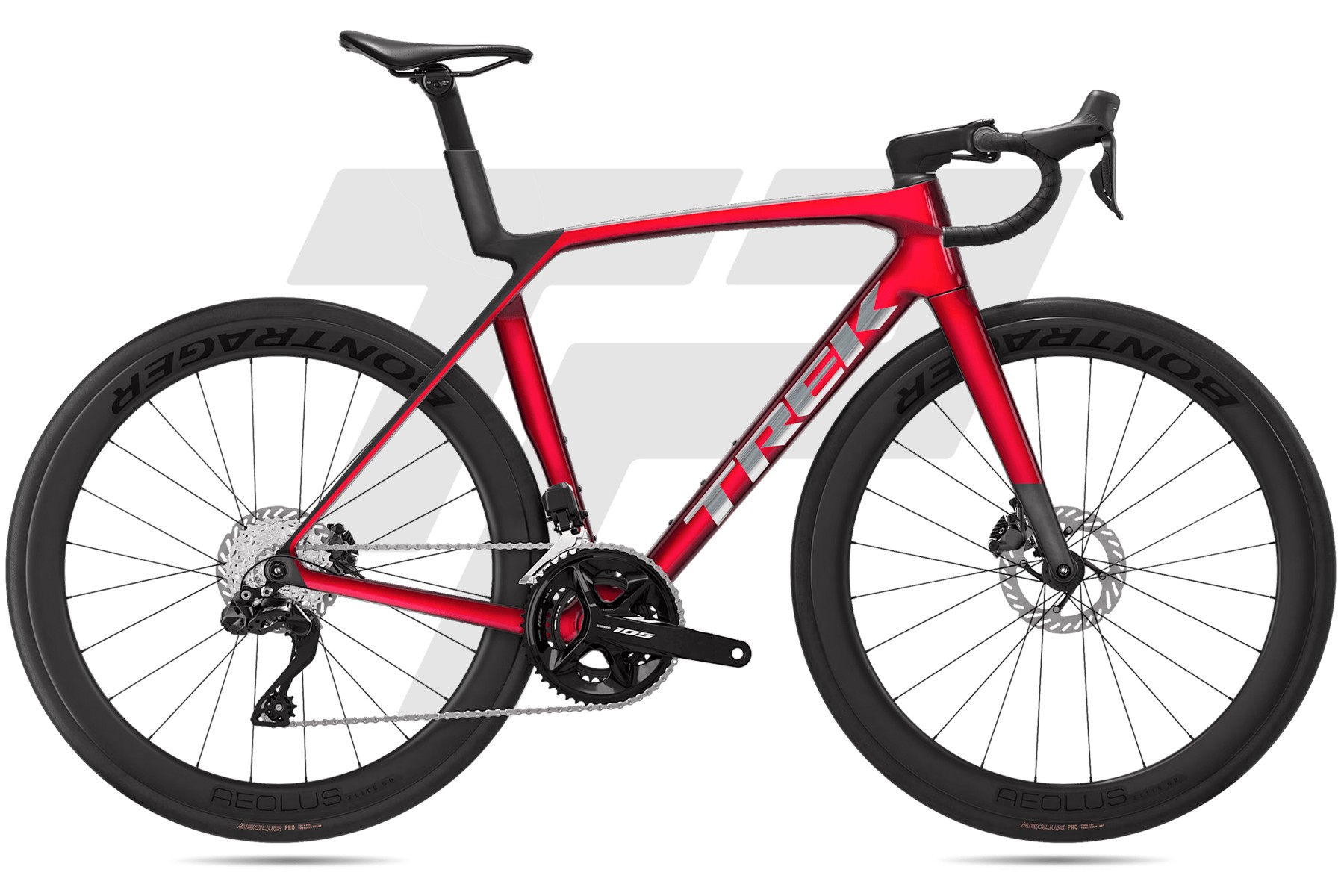 Trek Madone SL 6 Gen 8 Shimano 105 R7170 Di2 12v Bontrager Aeolus Elite 50 DB Gloss Fury Red/Matte Deep Smoke