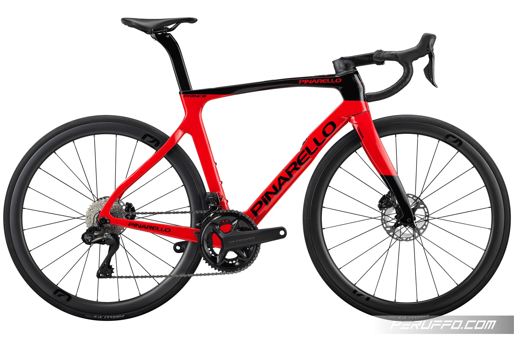 Pinarello Prince Disc Shimano Ultegra R8170 Di2 12v Most Ultrafast 40 DB Radiant Red (B212)